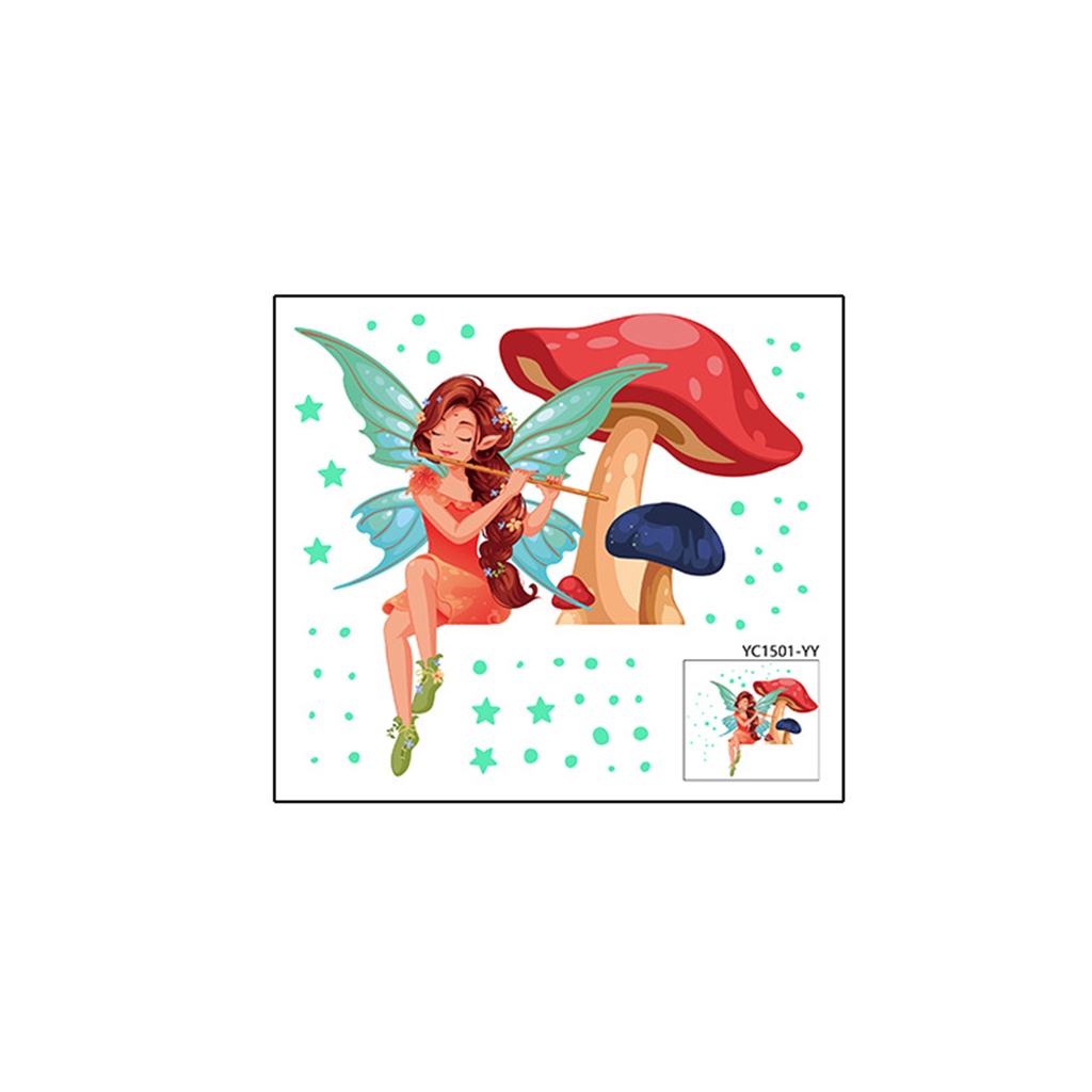 Miếng Dán Công Tắc Hình Nấm Dạ Quang Bằng PVC Tự Dính Trang Trí Nhà Cửa