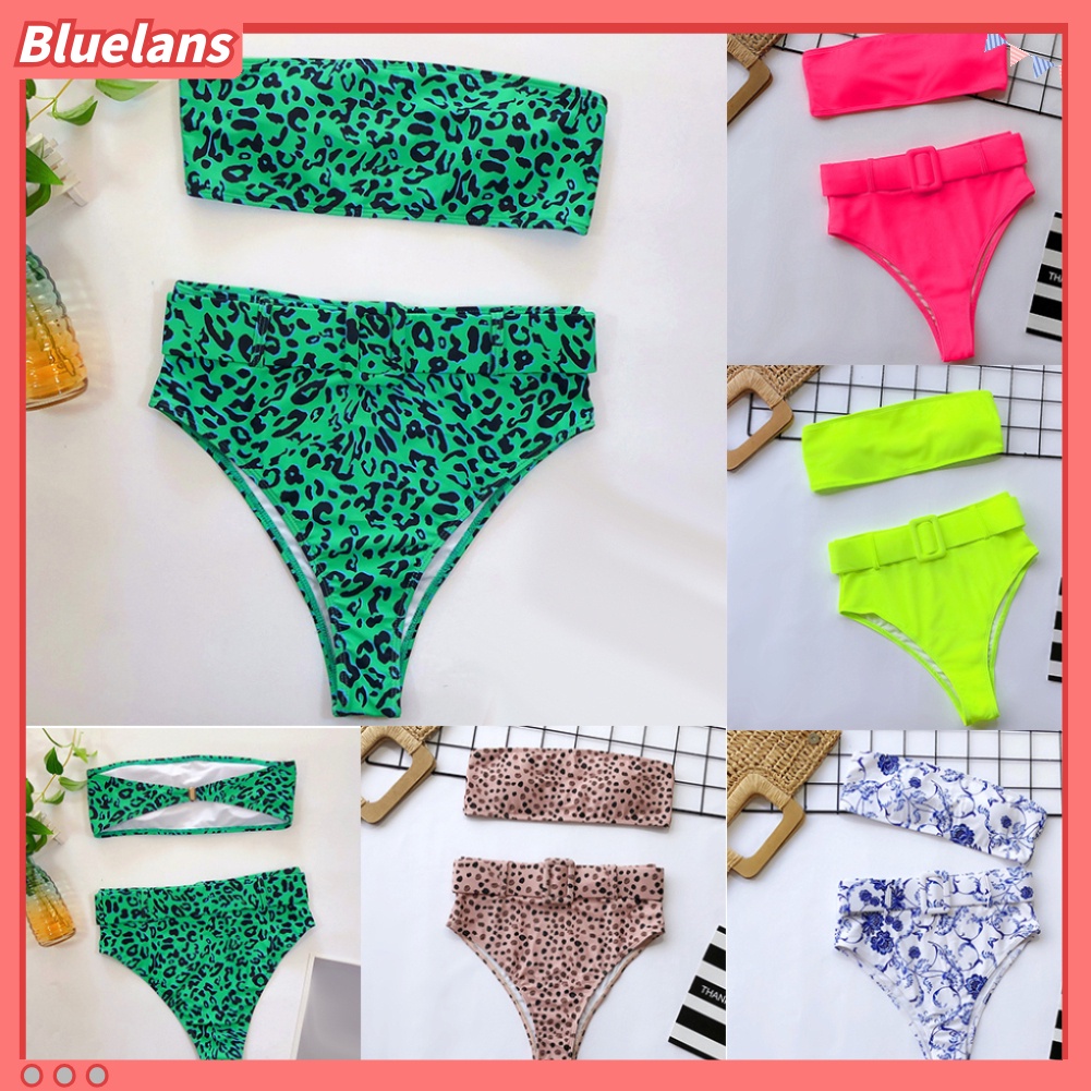 Bộ Bikini In Hoa Lưng Cao Có Mút Đệm Quyến Rũ Cho Nữ