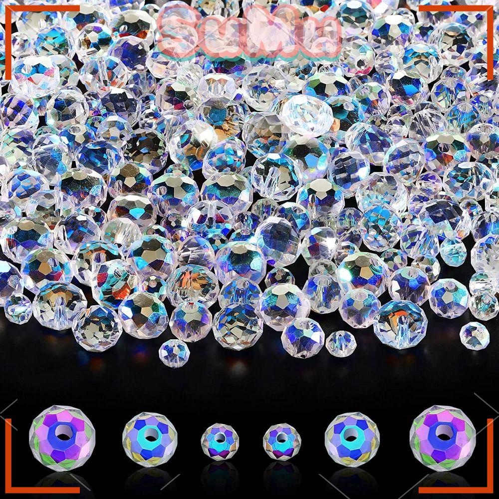 SUMU Hạt Xâu Làm Trang Sức Bằng Kính 8mm, 6mm, 4mm 600 Cái