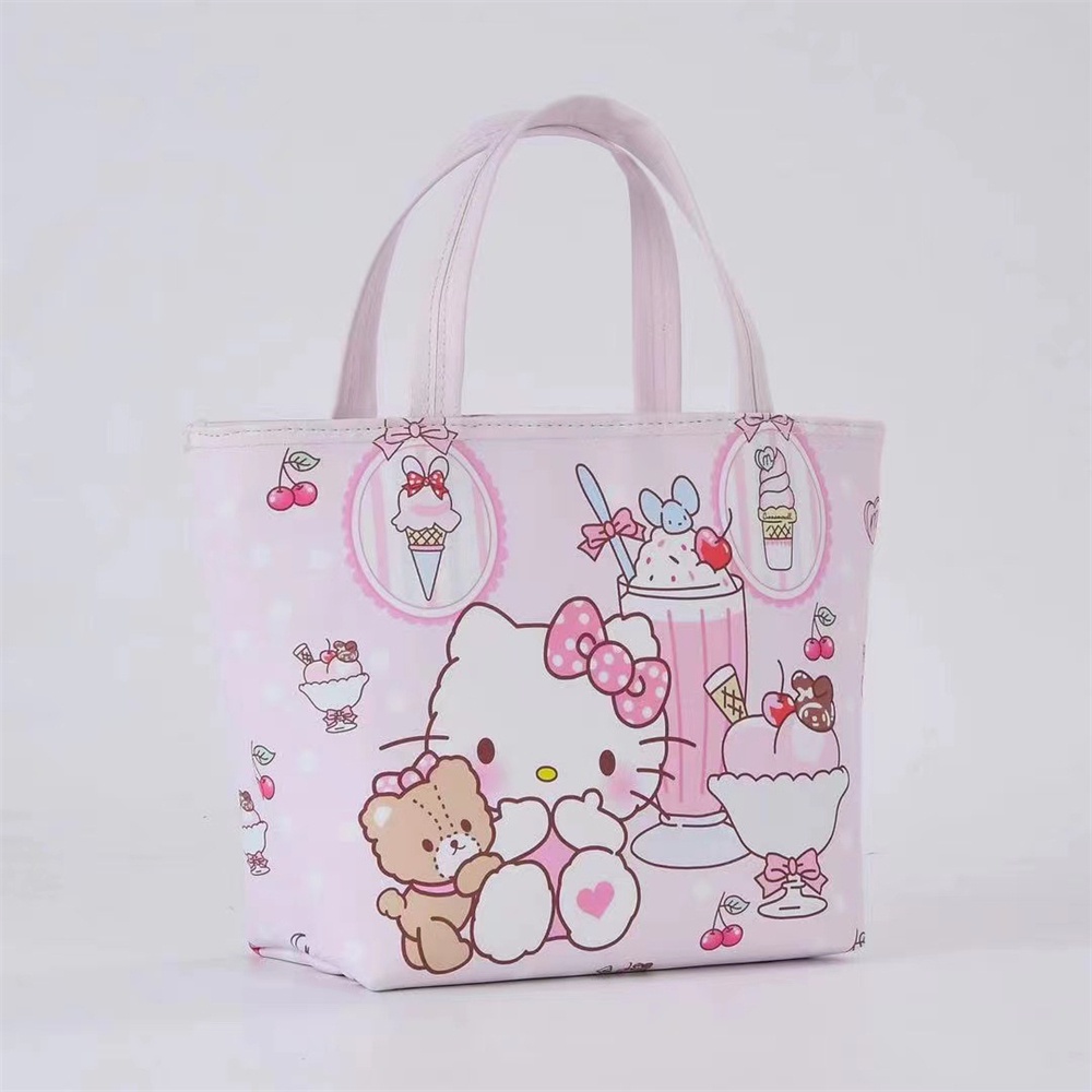 Sanrio Túi Da Cách Nhiệt Đựng Hộp Cơm Trưa Họa Tiết Hello Kitty Melody Kuromi Cinnamoroll