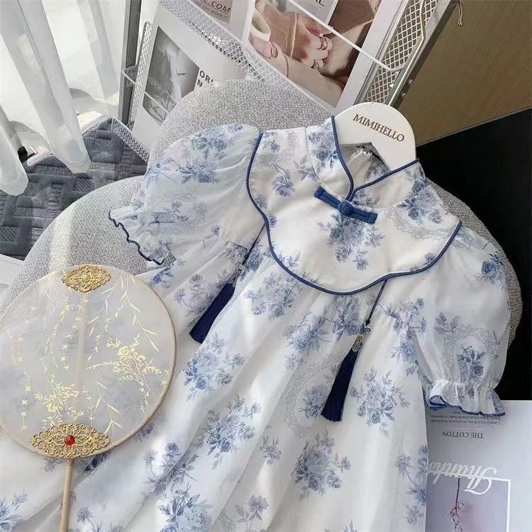 Đầm Hán Phục Trung Hoa Cổ Điển Thời Trang Mùa Hè 2023 Mới Cho Bé Gái