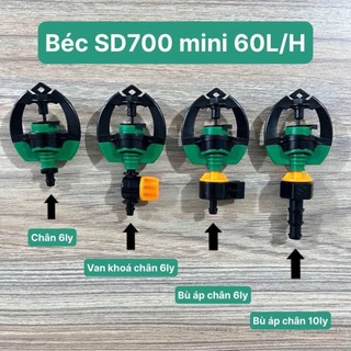 Béc tưới SD700 mini, Béc phun mưa tưới gốc tưới cây,tưới hoa, rau, béc bù áp