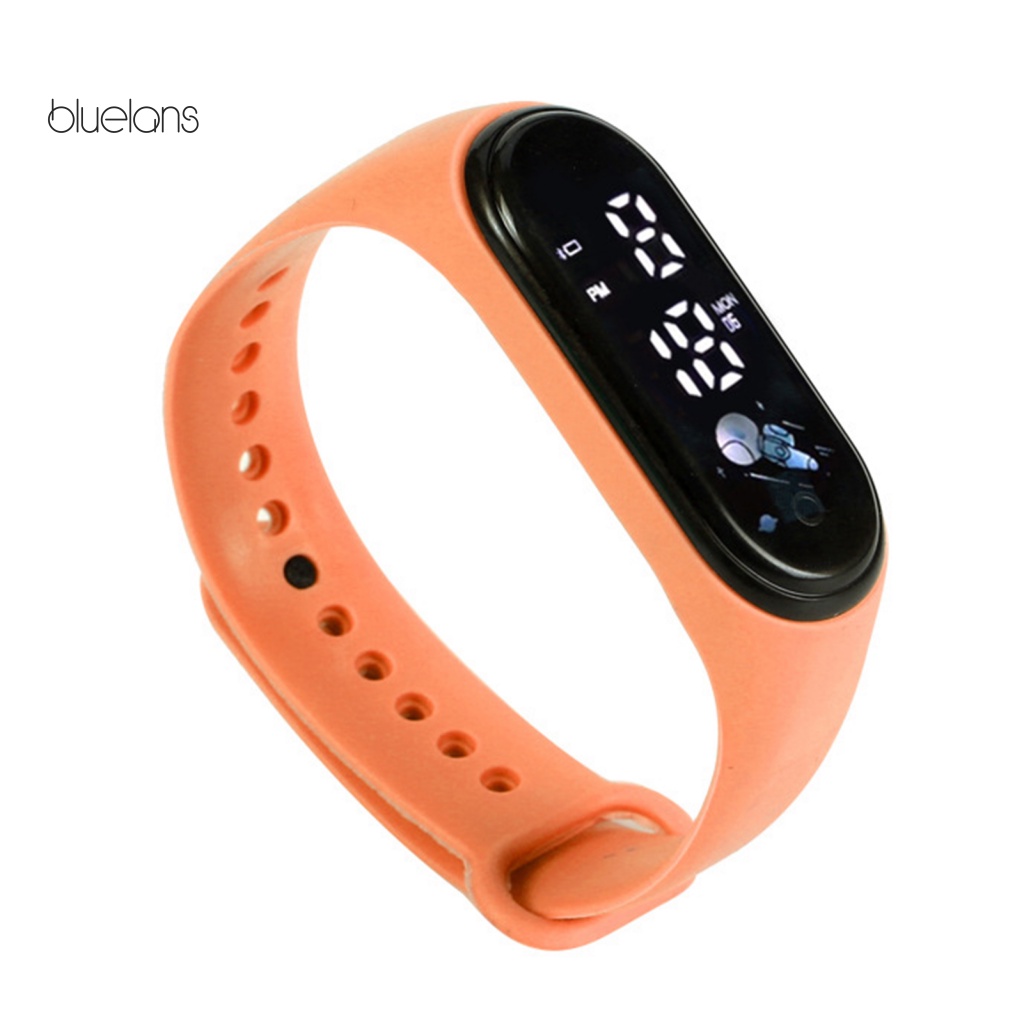 Đồng Hồ Đeo Tay Bluelans Màn Hình Lớn Bằng Silicone Chống Nước Cảm Ứng Độ Chính Xác Cao Thoải Mái Cho Bé