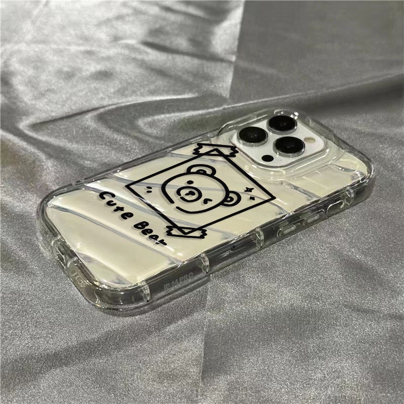 Ốp Điện Thoại Trong Suốt Cho Iphone14Promax11 plusiPhone14promax11713128Ốp Điện Thoại Mềm Hình Vuông In Hình Gấu Dễ Thương Cho Apple / C7E9 / xrsins
