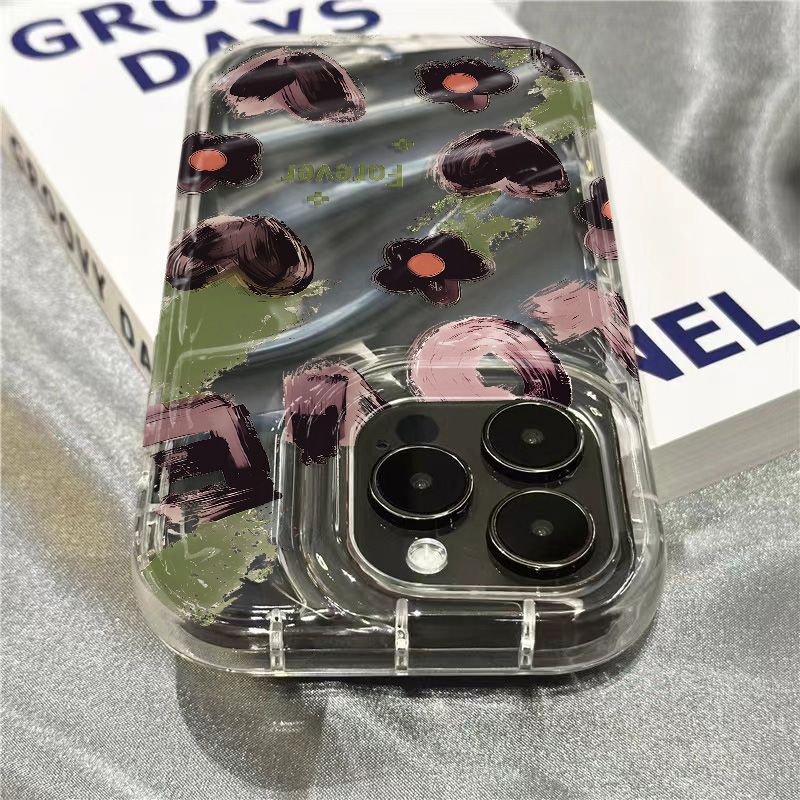 Ốp Điện Thoại Mềm Trong Suốt Họa Tiết Hoa / Trái Tim Dễ Thương Cho Iphone 14Promax 1312 / 11 7 / 8plus xr / sins B6TK