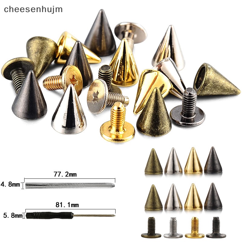 Set 50 / 100 Đinh Tán Màu Bạc Hình Nón Dùng Để Làm Đồ Thủ Công