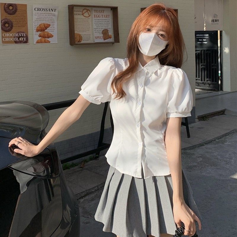 Áo Sơ Mi Tay Ngắn Phồng Thời Trang Mùa Hè 2023