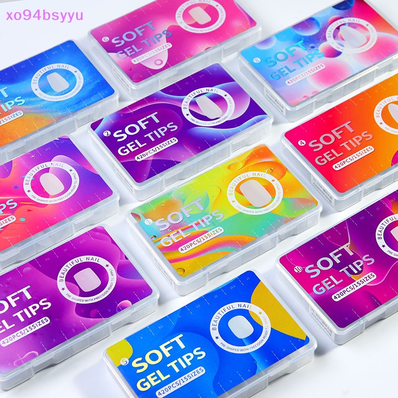 Set 420 Móng Tay Giả Ngắn Xo94Bsyu Chất Lượng Cao