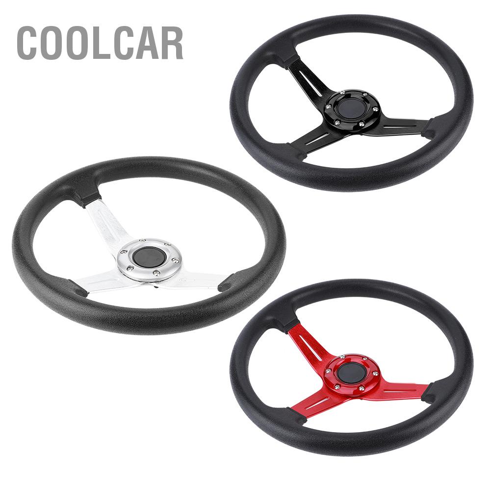 Vô Lăng Ô Tô Đa Năng 14in Da PU Hợp Kim Nhôm W/Nút Sừng Sửa Đổi - CoolCar