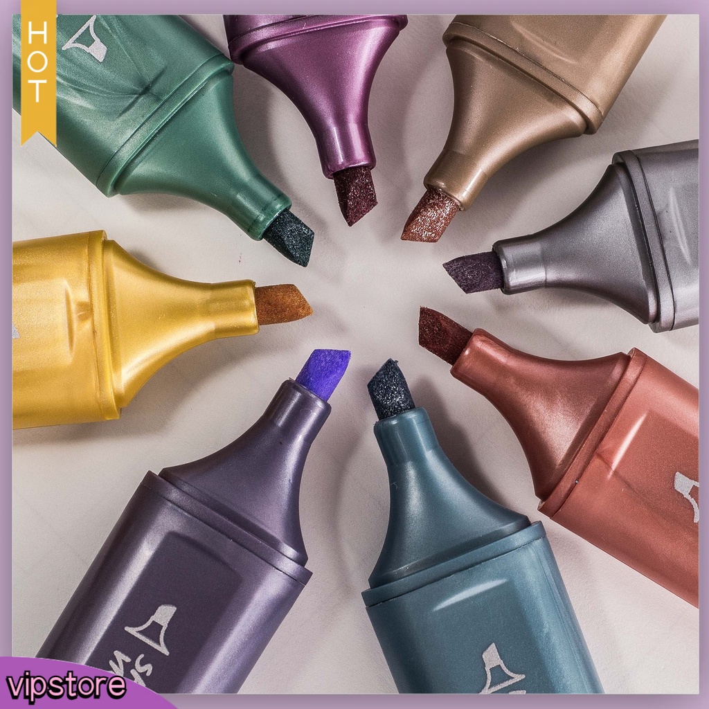 <VIP> Hộp 4 Bút Dạ Quang Đầu Đục Bằng Nhựa DIY Đa Ứng Dụng