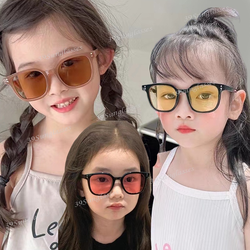Trẻ em Hàn Quốc thời trang kẹo màu dễ thương kính bé vuông cộng với kích thước trẻ em cầu vồng kính râm cho bé trai và bé gái bóng râm ngoài trời UV bóng râm