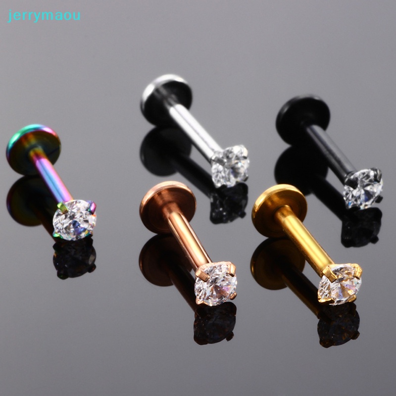 [JER] Khuyên Xỏ Sụn Tai / Môi / Cơ Thể 18G Đính Đá Zircon Helix Tragus HBC