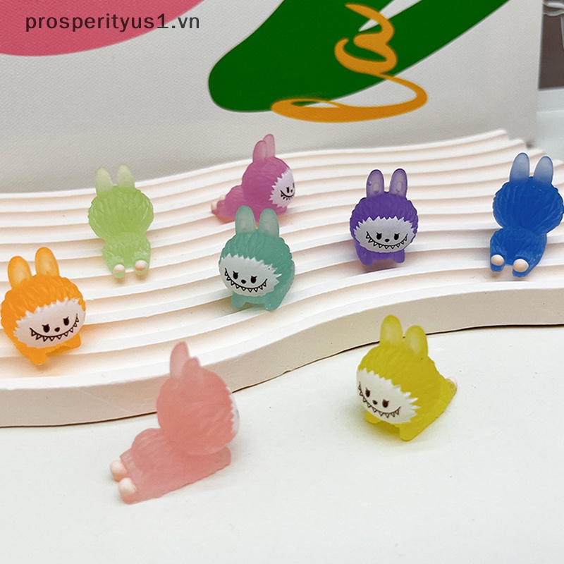 1 [prosperityus1] Set 2 Tượng Nhựa Resin Mini Dạ Quang Trang Trí Bảng Điều Khiển Xe Hơi / Nhà Cửa