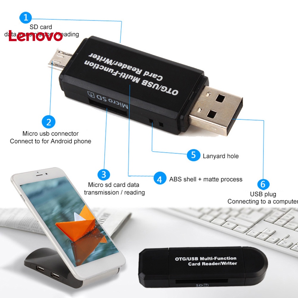 Đầu Đọc Thẻ Nhớ USB OTG Tốc Độ Cao Cho Máy Tính / Điện Thoại