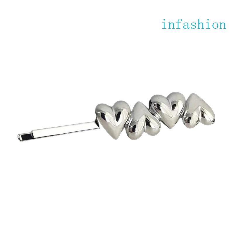 Kẹp Tóc Hình Trái Tim Bằng Kim Loại Đơn Giản Cho Nữ