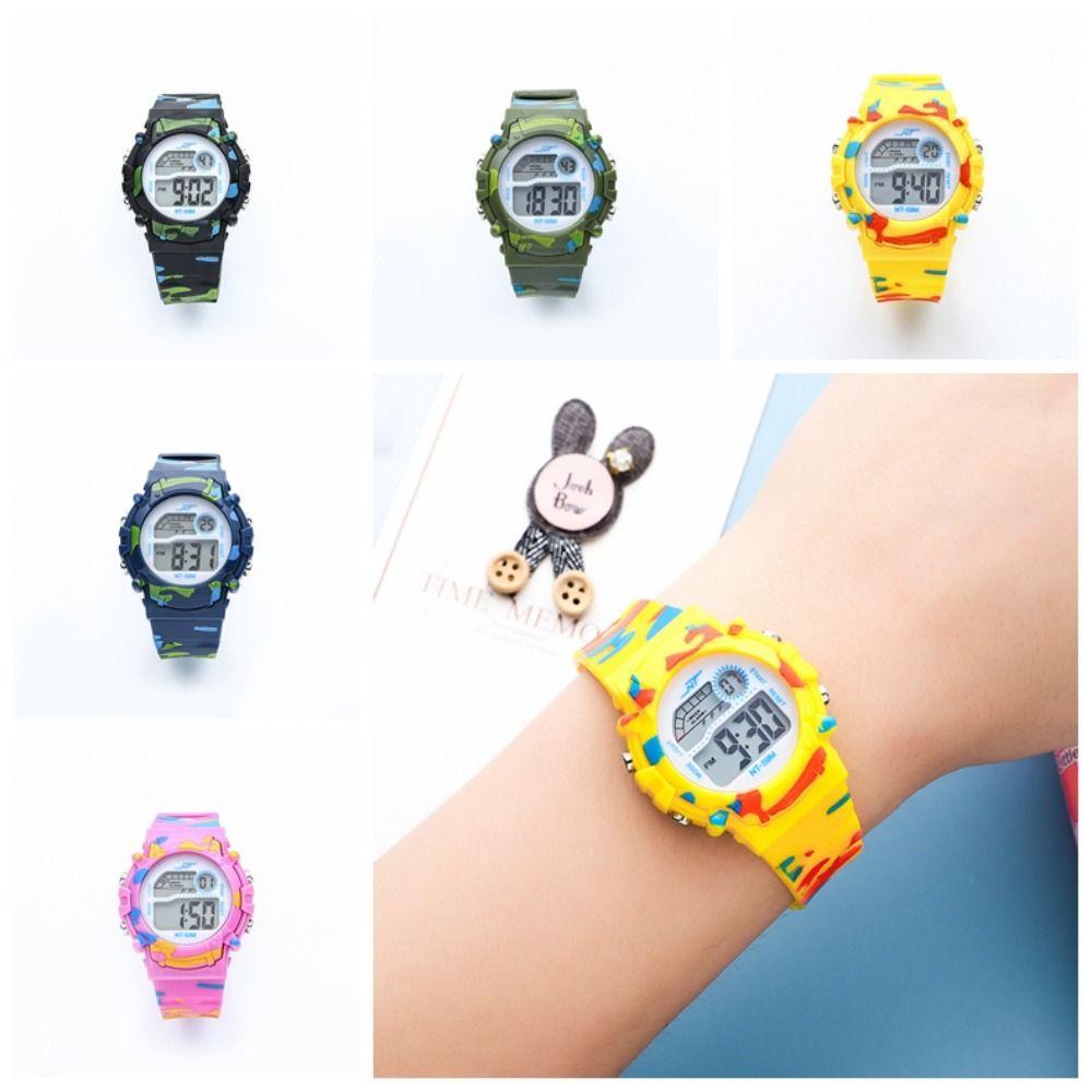 ANEMONE Đồng Hồ Dạ Quang Bằng Thép Không Gỉ Chống Nước Họa Tiết Rằn Ri Sáng Tạo Cho Bé Gái