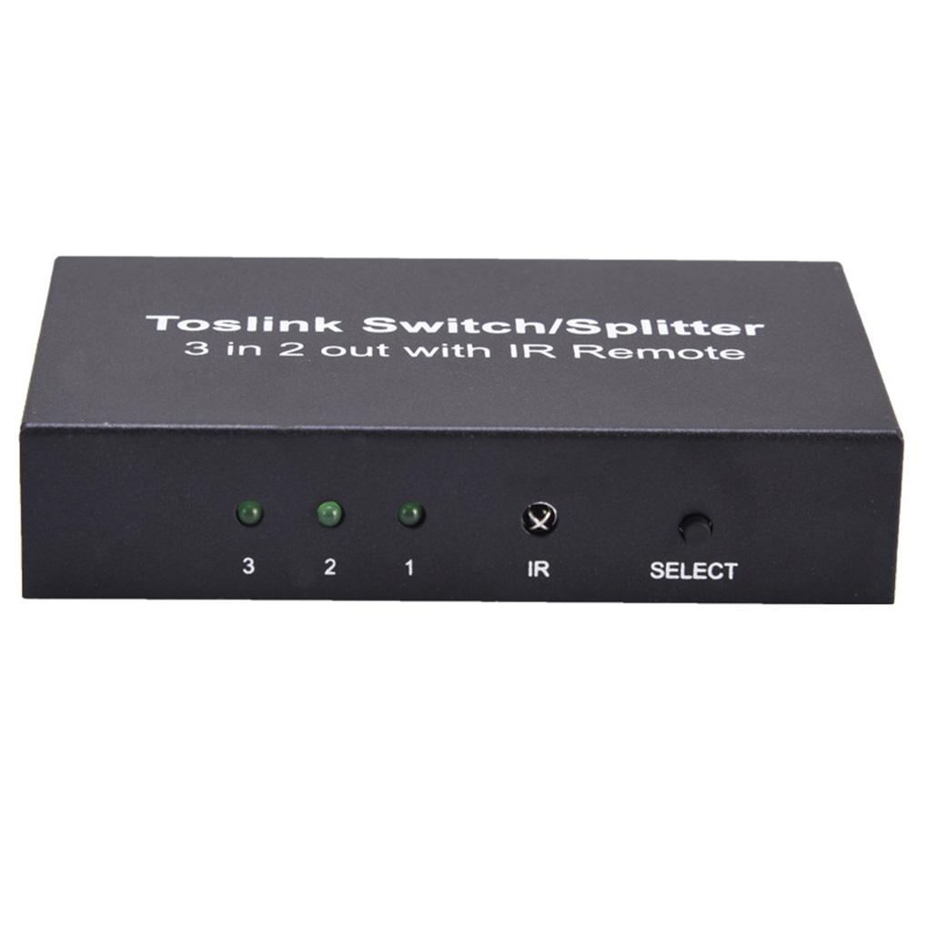 Bộ Chia Cáp Quang SPDIF / TOSLINK 3 Trong 2 Điều Khiển Từ Xa