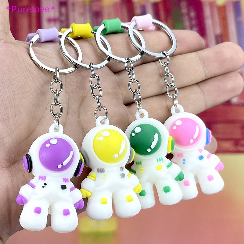 Móc Chìa Khóa Xe Hơi / Ba Lô Bằng Cao Su PVC Mềm Chống Thất Lạc Hình Phi Hành Gia Xinh Xắn Mới