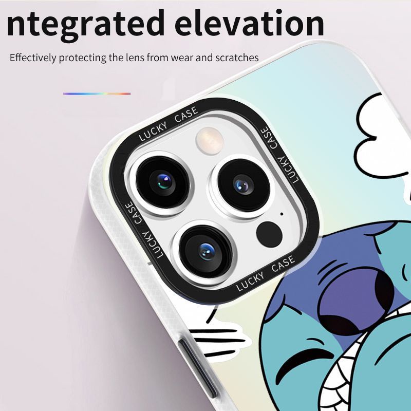 Ốp Điện Thoại Màu Laser Họa Tiết Stitch Dễ Thương Cho Iphonexr128plusins1314 promax YLZ8