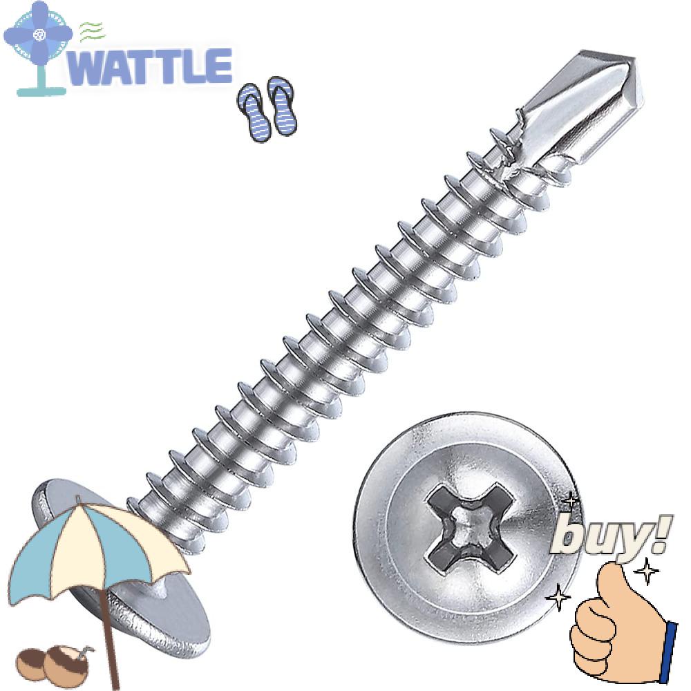 Set 200 Đinh Vít Đầu Dẹt Bằng Thép Không Gỉ M4.2X1 Inch Độ Bền Cao