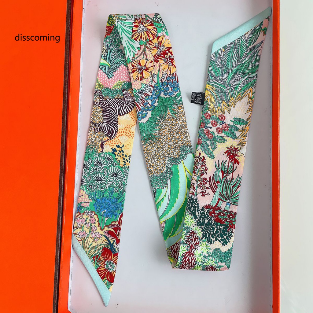 Băng Đô SL SL SL SL| Khăn Choàng Lụa Sang Trọng In Họa Tiết Hoa Nhiều Màu Sắc Kèm Túi Đeo Cổ Mịn Màng Dễ Lên Màu Cho Nữ