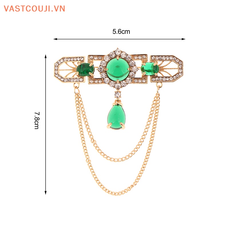 Ghim Cài Áo Chuỗi Tua Rua Đính Đá Pha Lê Chất Lượng Cao Cho Nữ