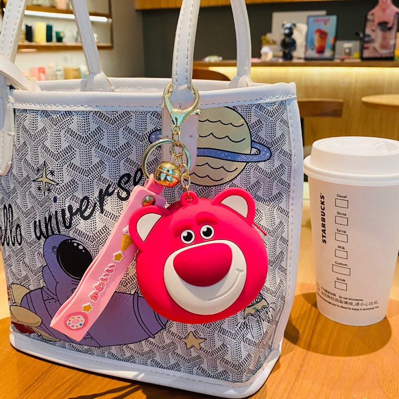 Xilan Móc Khóa / Túi Xách / Móc Khóa / Tiền Xu Hình Gấu Dâu Tây Hoạt Hình