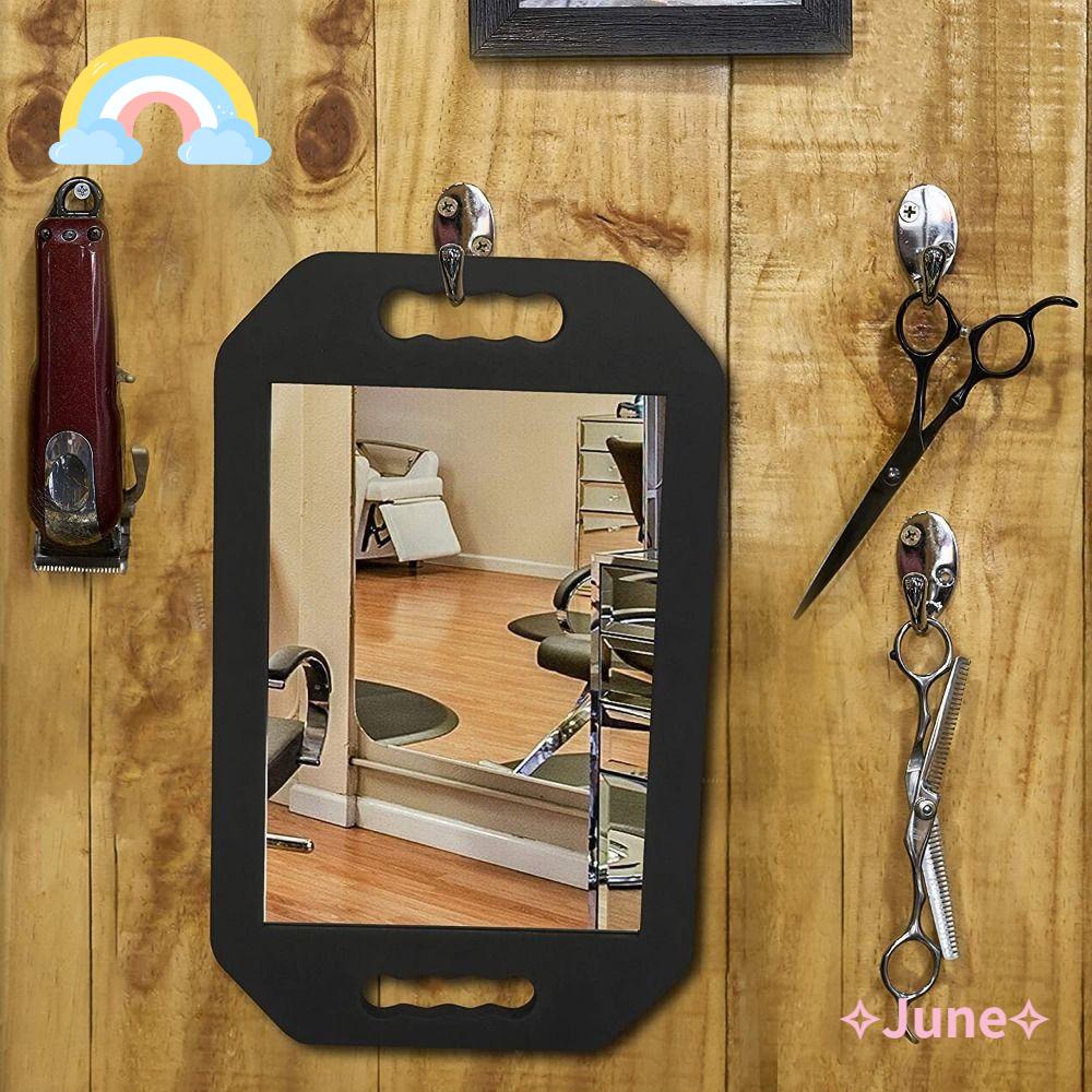 JUNE Gương Trang Điểm 2 Tay Cầm Chống Rơi Tiện Dụng Cho Salon Làm Tóc