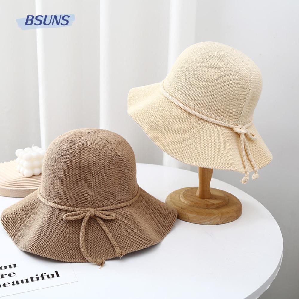 BSUNS Mũ Rộng Vành Đính Nơ Phong Cách Hàn Quốc Cho Nữ