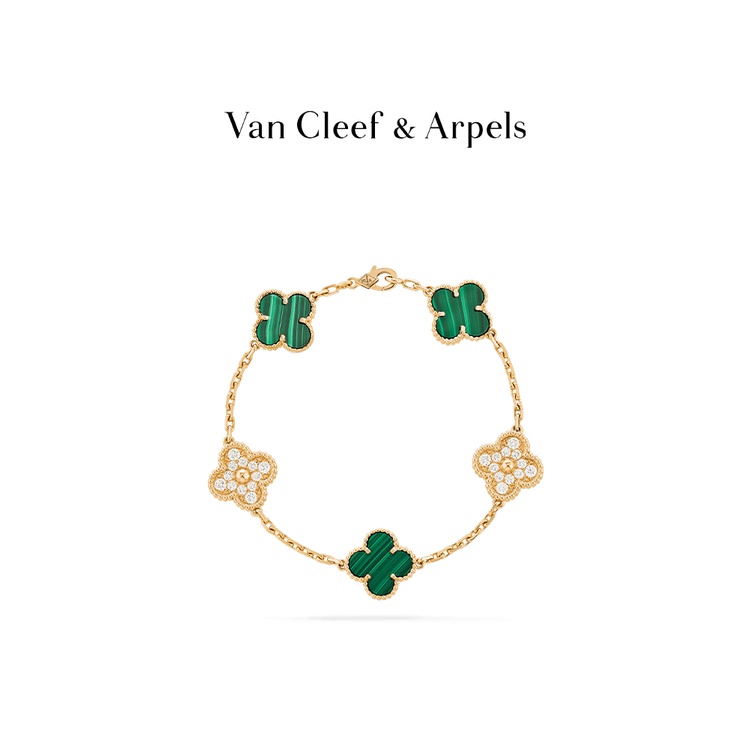 Hàng Có Sẵn Vòng Đeo Tay van cleef & arpels / vca Dòng alhambra Vàng 18k Hoa May Mắn