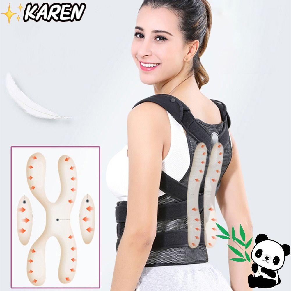 KAREN Dây Đai Đeo Lưng Chỉnh Sửa Tư Thế Cột Sống Bằng Vải Lưới Bơm Hơi