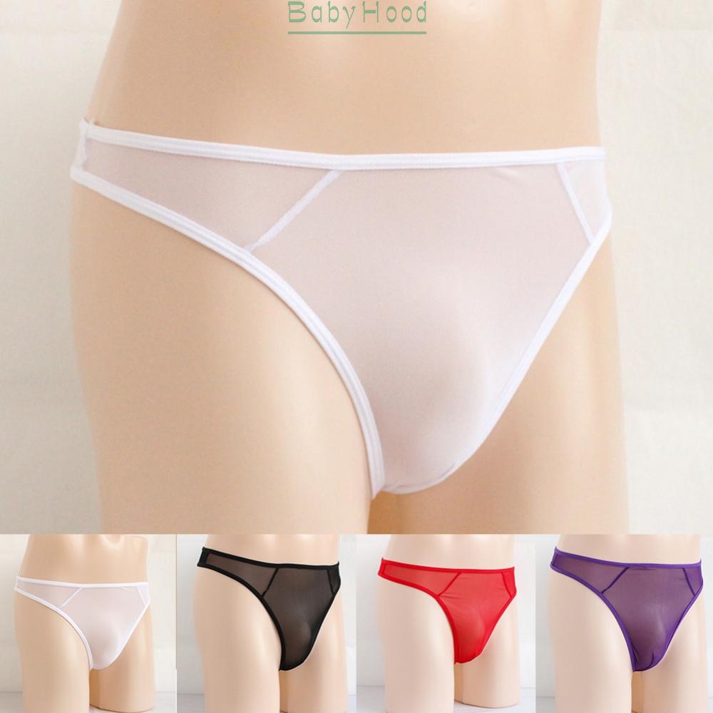 Mens Sexy String Pouch Thong G-string T-Back Thin Mesh Sheer See-Through Briefs#BBHOOD