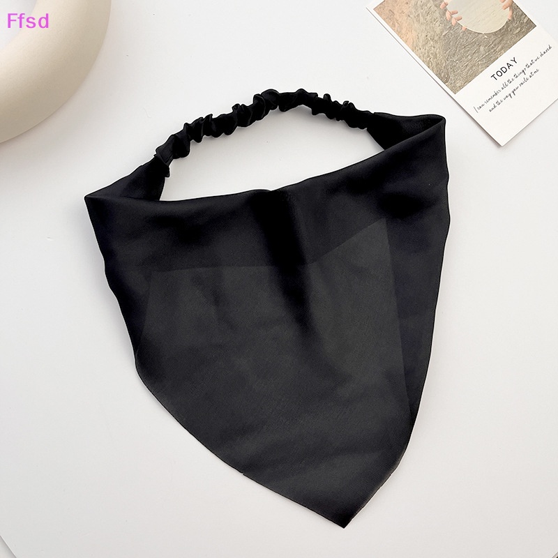{Ffsd} Khăn Voan Trùm Đầu Bandana Hình Tam Giác Co Giãn Màu Trơn Trang Trí Tóc Thời Trang Mùa Hè Dành Cho Bạn Nữ * Bán Chạy