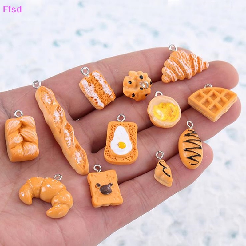{Ffsd} Set 10 Mặt Dây Chuyền Resin Mini Hình Hamburger Ch Diy Làm Trang Sức Bán Chạy