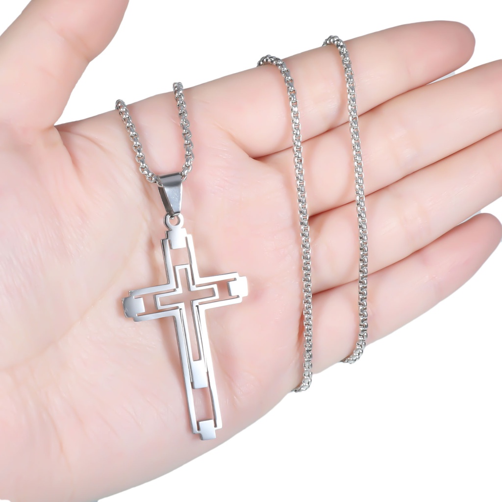 Ygt Vòng Cổ Choker Bằng Thép Không Gỉ Hình Thánh Giá Màu Vàng / Bạc Thời Trang Cho Nam Và Nữ