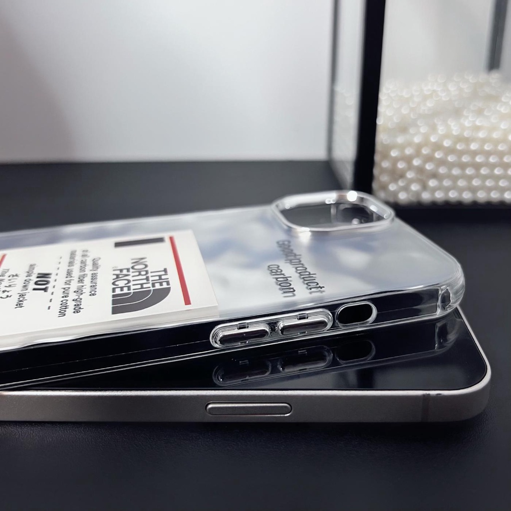 Ốp Điện Thoại PC Cứng Trong Suốt Chống Sốc In Logo North Face Đơn Giản Cho iPhone 14 13 12 11 Pro Max