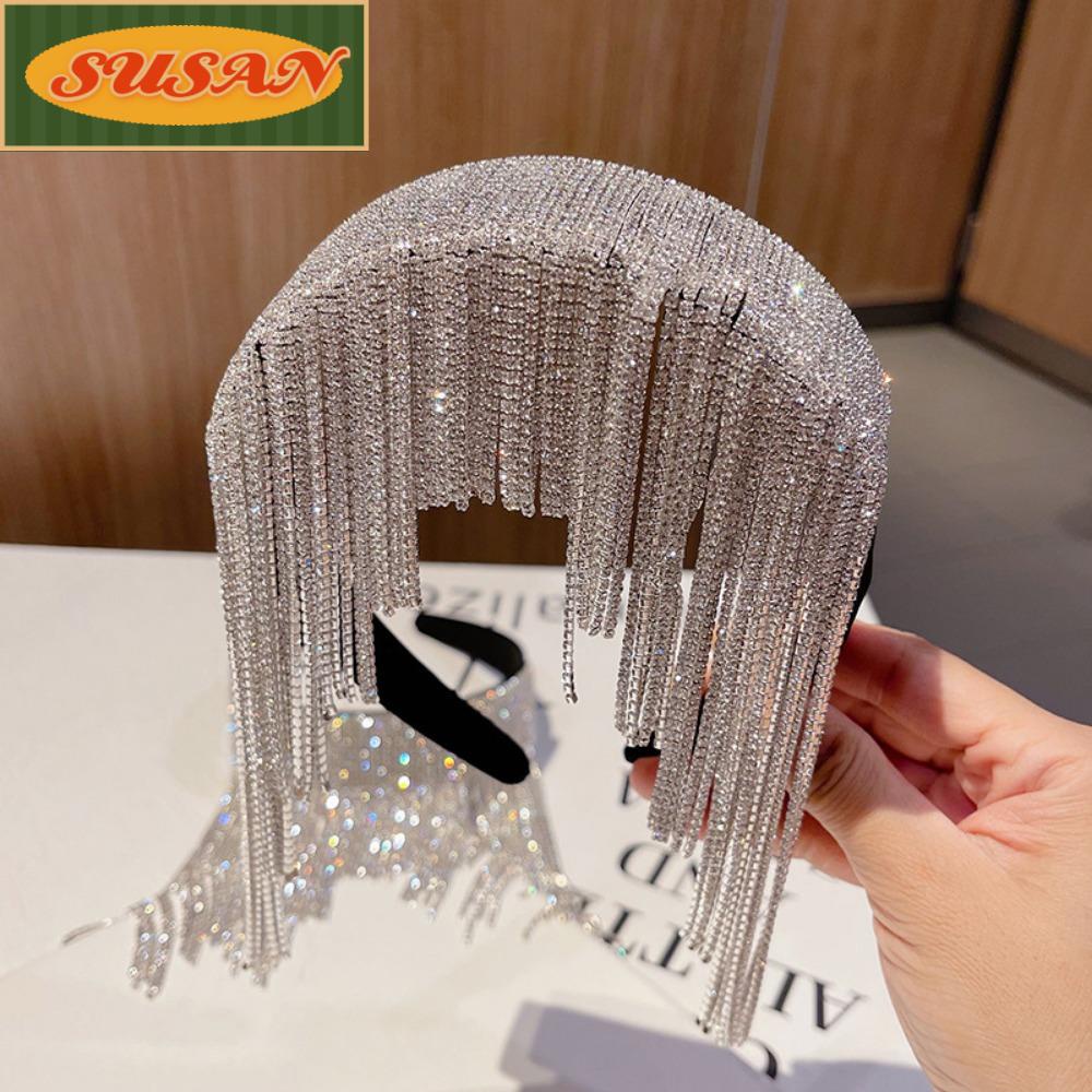 SUSANS Băng Đô Cài Tóc Đính Hạt Lấp Lánh Cho Cô Dâu