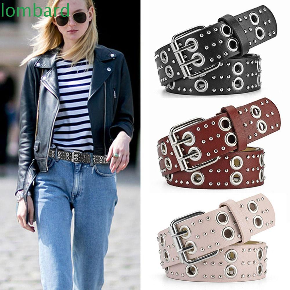 LOMBARD Thắt Lưng Da PU Phong Cách Cổ Điển Thời Trang Cho Nam Và Nữ