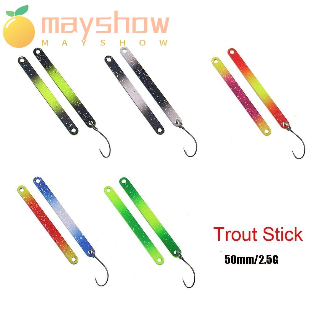 MAYSHOW Set 5 Mồi Câu Cá Bằng Sắt Cứng Siêu Bền Đính Kim Sa Lấp Lánh