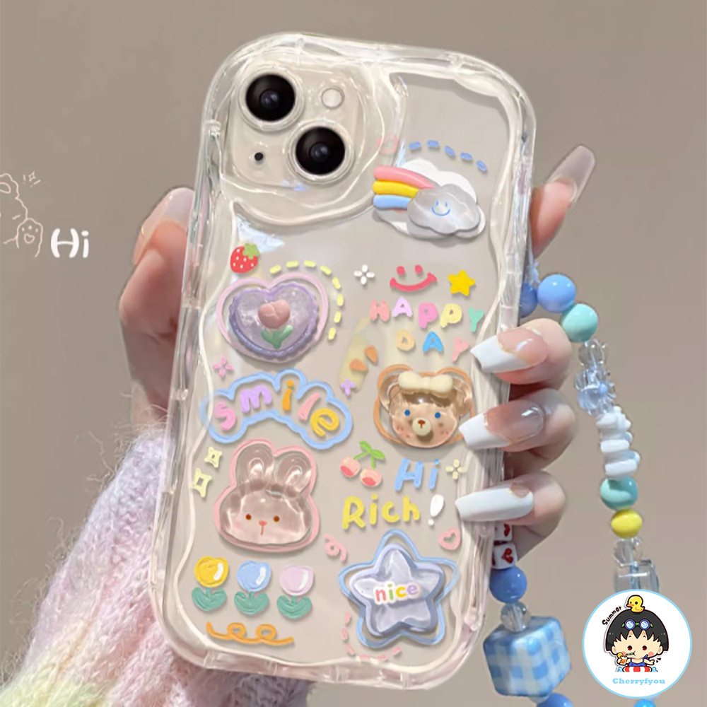 Ốp Điện Thoại TPU Mềm Hình Thỏ Gấu 3D Dễ Thương Chống Sốc Cho IPhone 11 12 13 14 Pro Max