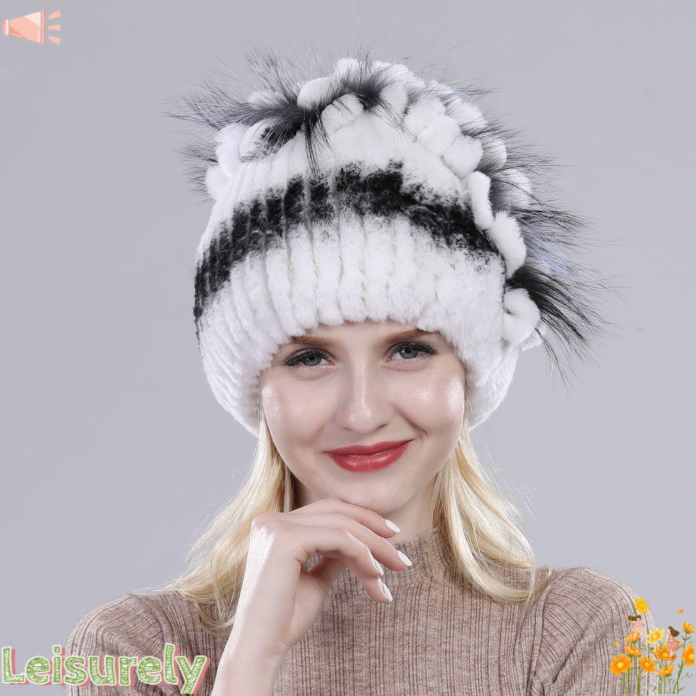 LEILY Mũ Lông Thỏ Phong Cách Nga Ấm Áp Dành Cho Nữ