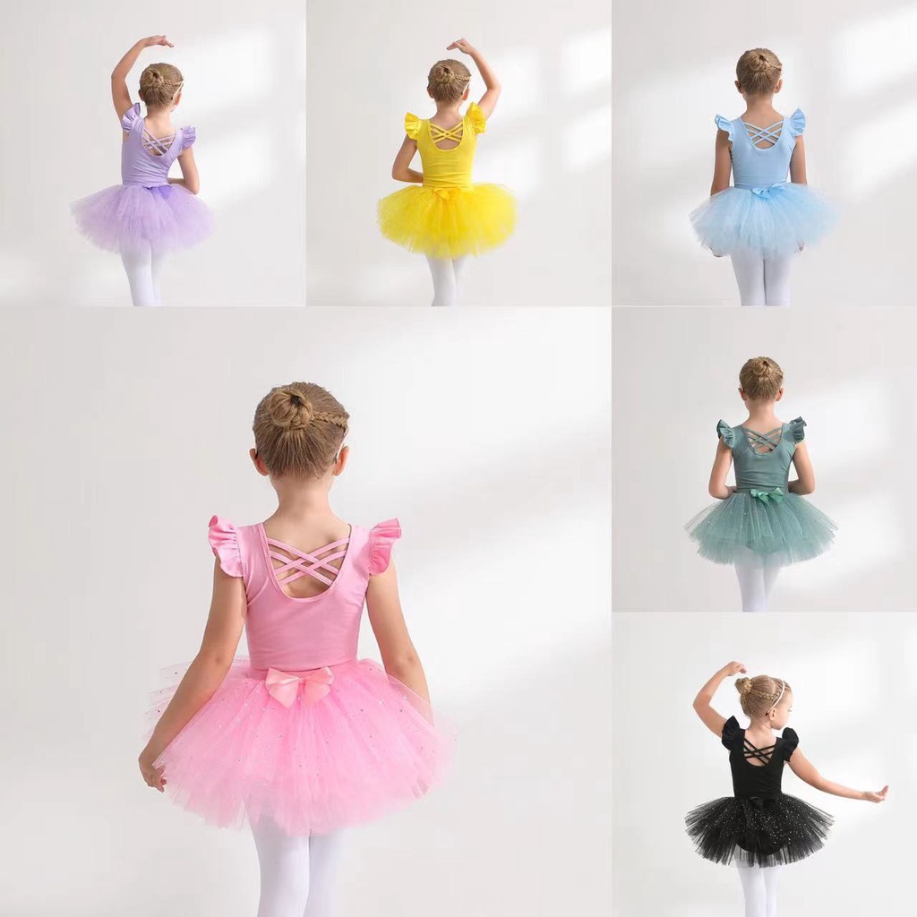 Đầm Múa Ba Lê Sát Nách Vải Cotton Màu Xanh Dương Kiểu Hàn Quốc Thời Trang Mùa Hè Cho Bé Gái