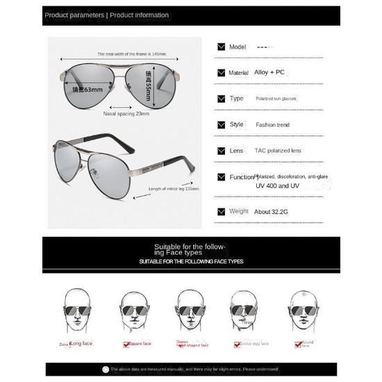 Kính Mát Phân Cực Chống Tia UV Ban Ngày Và Đêm Cho Nam Và Nữ