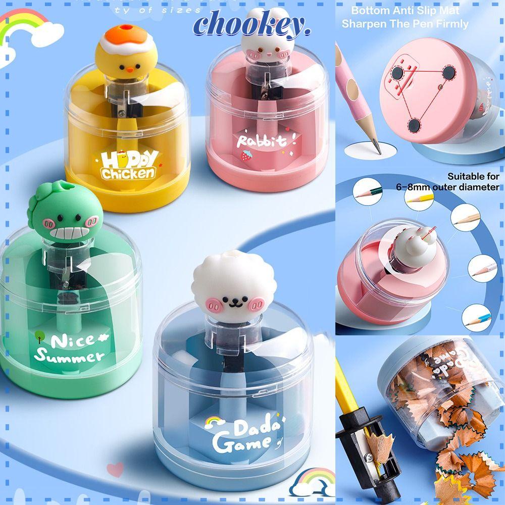 CHOOKEY Gọt Bút Chì Điện Tử Hình Động Vật Hoạt Hình Sáng Tạo Dễ Thương
