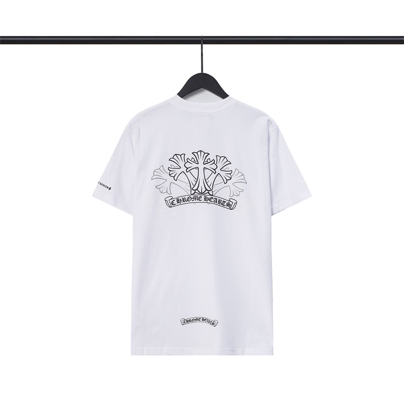 Chr-come88he-áo Thun Cotton Nguyên Chất Ngắn Tay Dáng Rộng In Dấu Hiệu Sanskrit Phantom Thời Trang Mùa Hè Mới Chất Lượng Cao Cho Nam Và Nữ