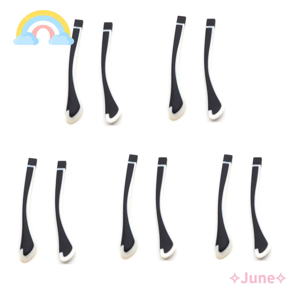 JUNE Set 5 Cặp Đệm Silicone Gắn Tai Mắt Kính Chống Trượt Màu Trắng Đen