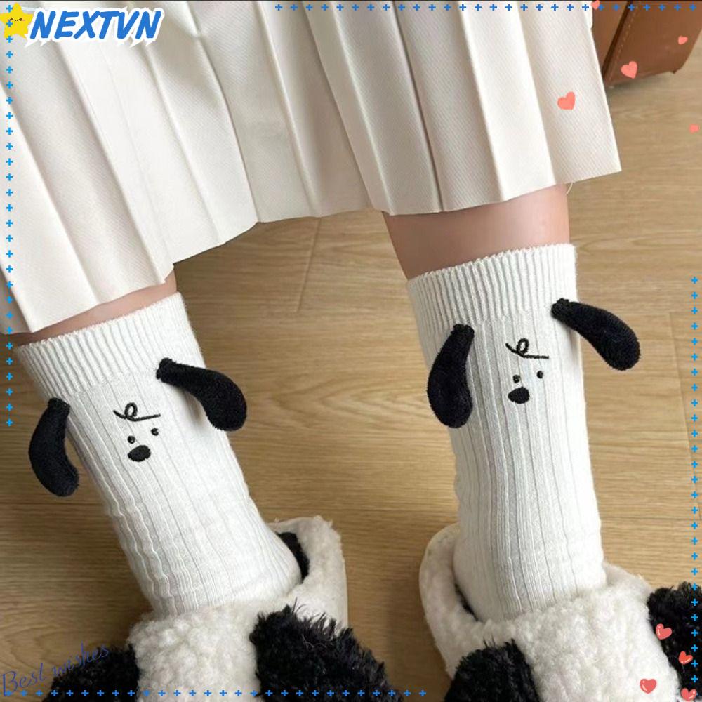 NEXTVN Đôi Vớ Thể Thao Bằng Cotton Polyester Thoáng Khí Hình Tai Búp Bê 3D Dành Cho Nam Nữ