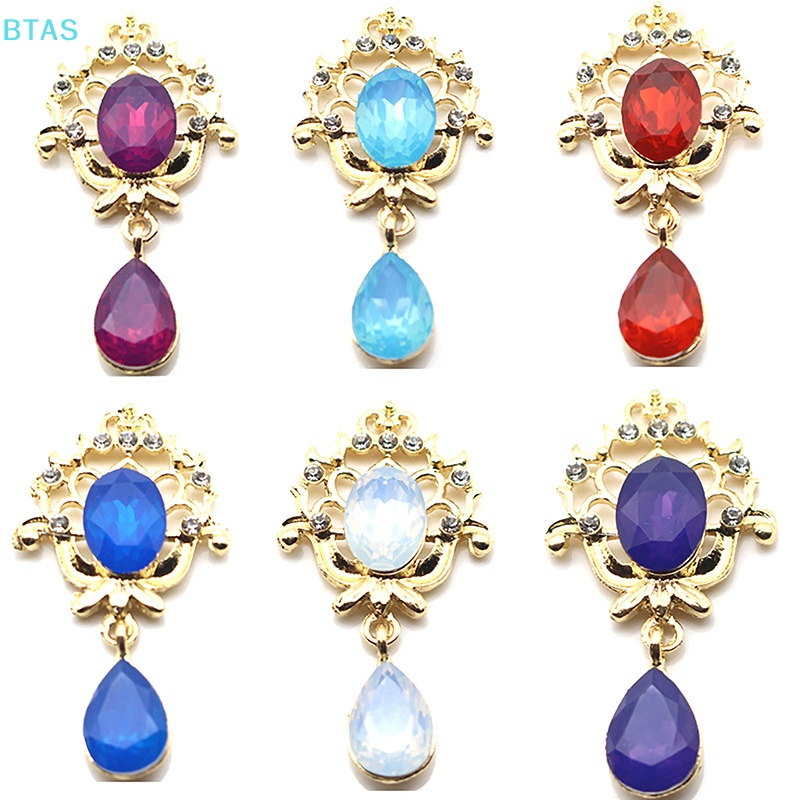 Phụ Kiện Trang Trí Tóc Mặt Đá Pha Lê Hình Giọt Nước Bằng Hợp Kim Màu Vàng Phong Cách Vintage