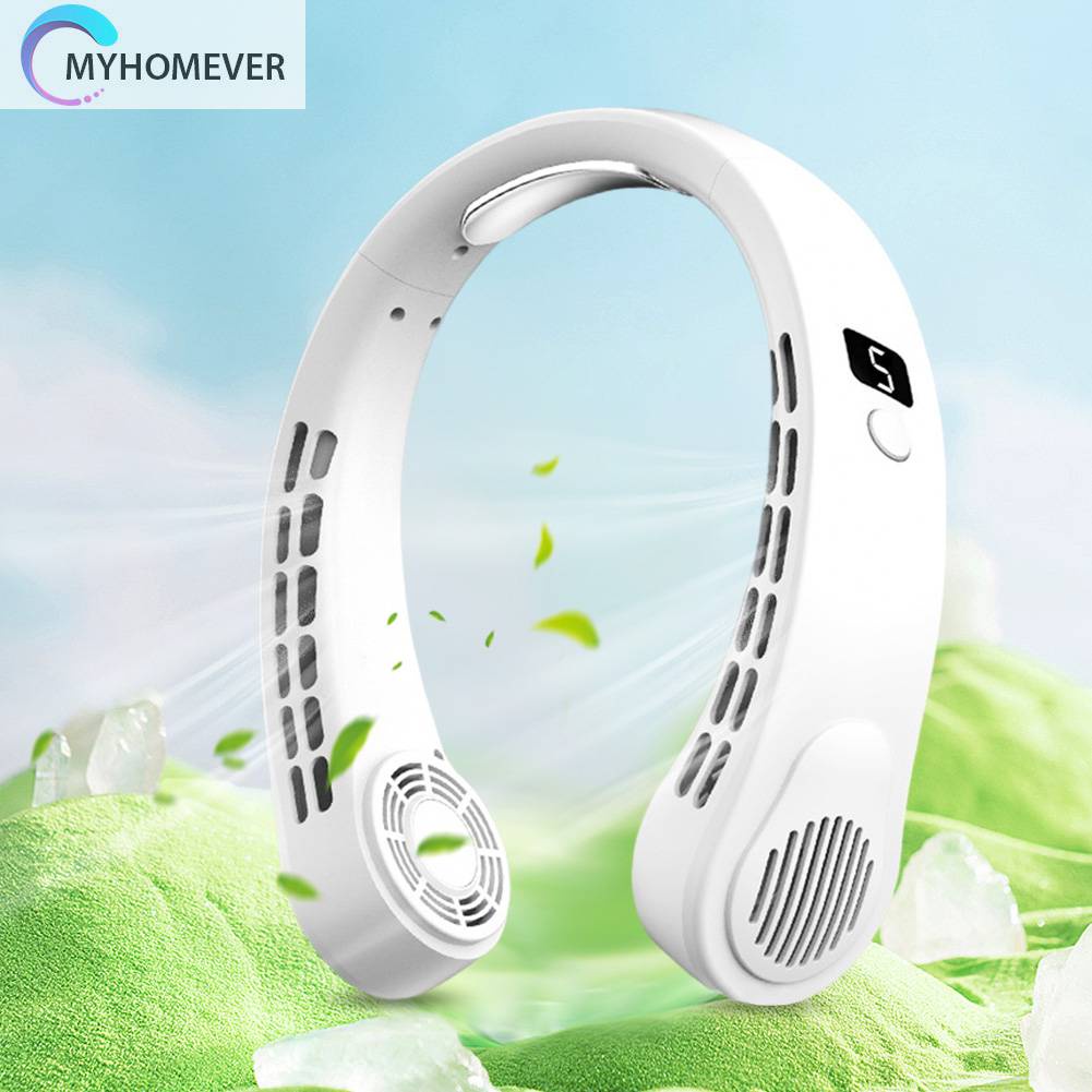 Quạt Làm Mát Đeo Cổ Nhanh Chóng Màn Hình Kỹ Thuật Số Di Động Cho Nam Và Nữ