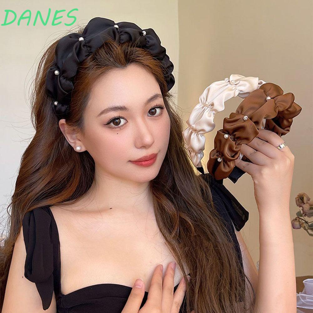 DANES Băng Đô Vải Satin Bản Rộng Màu Trơn Thanh Lịch Thích Hợp Làm Quà Tặng